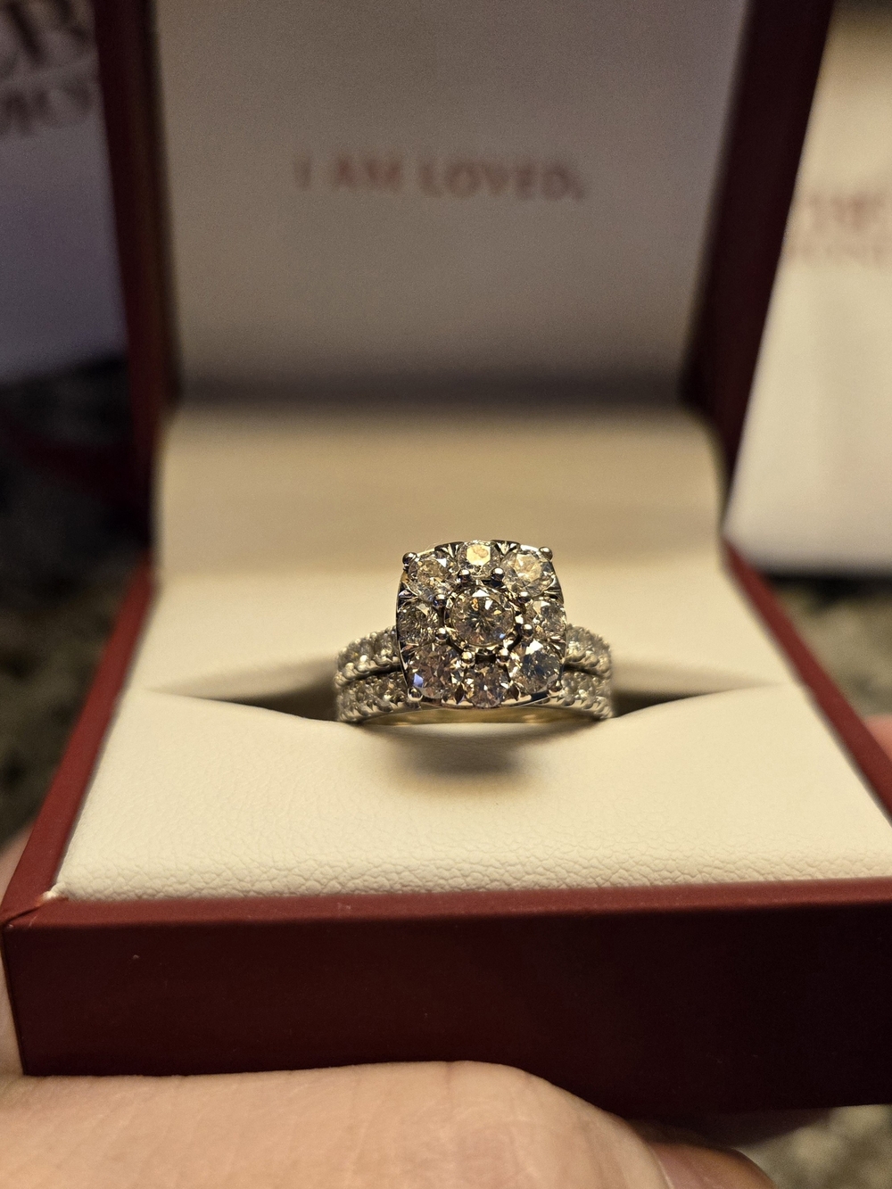 10KT 2CTW Halo Wedding Set